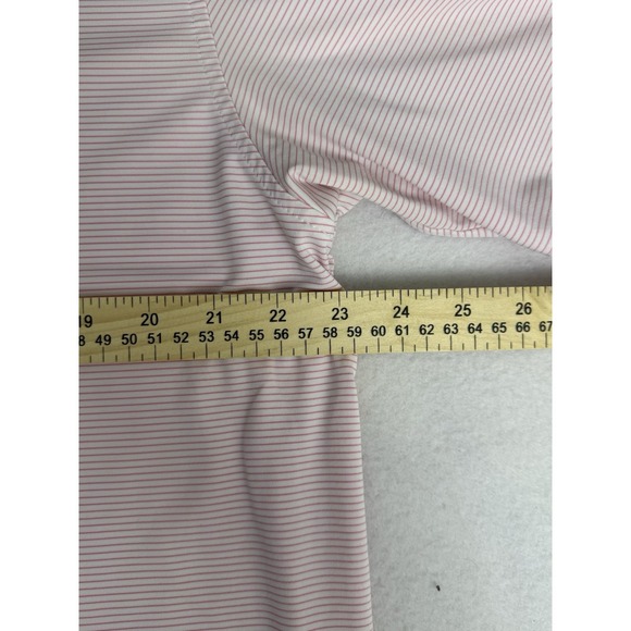 PETER MILLAR Summer Comfort STRIPED Pink & Wht Sz L Golf Business Casual - Picture 4 of 9